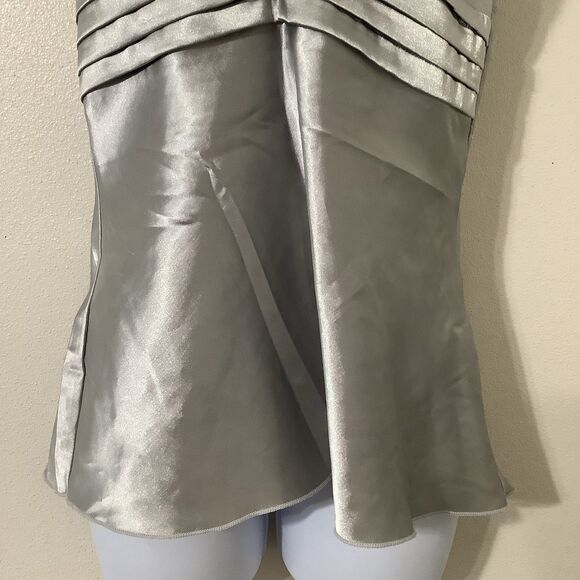 Vintage Y2K Silver Funky Festival Rave Disco Beachy Summer Satin Halter Top S - Picture 3 of 8